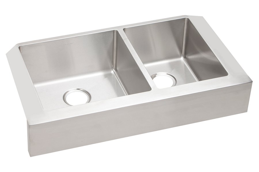 Crosstown® 18 Gauge Stainless Steel 35-7/8" x 20-1/4" x 9" 60/40 Double Bowl Farmhouse Sink