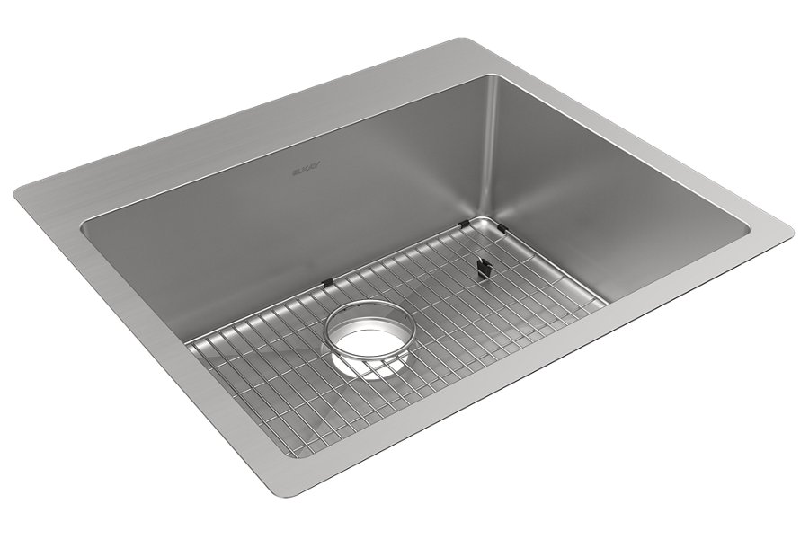 Crosstown® 18 Gauge Stainless Steel 25" x 22" x 9" Single Bowl Dual Mount Sink Kit