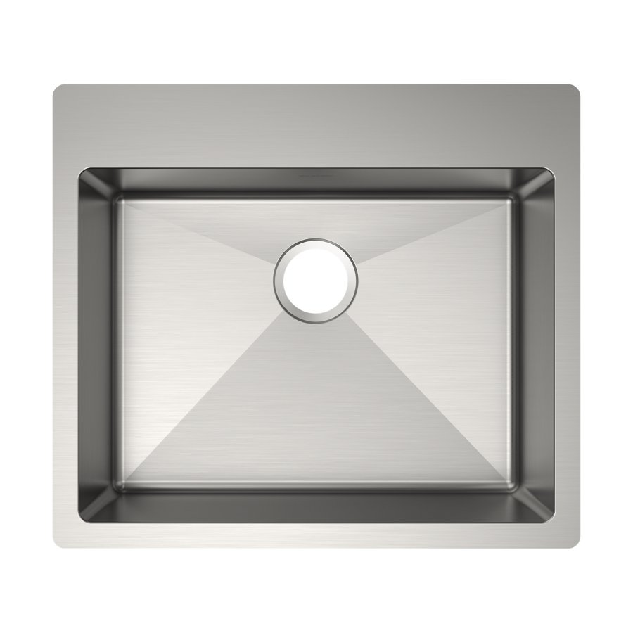 Crosstown® 18 Gauge Stainless Steel 25" x 22" x 6" Single Bowl Dual Mount ADA Sink