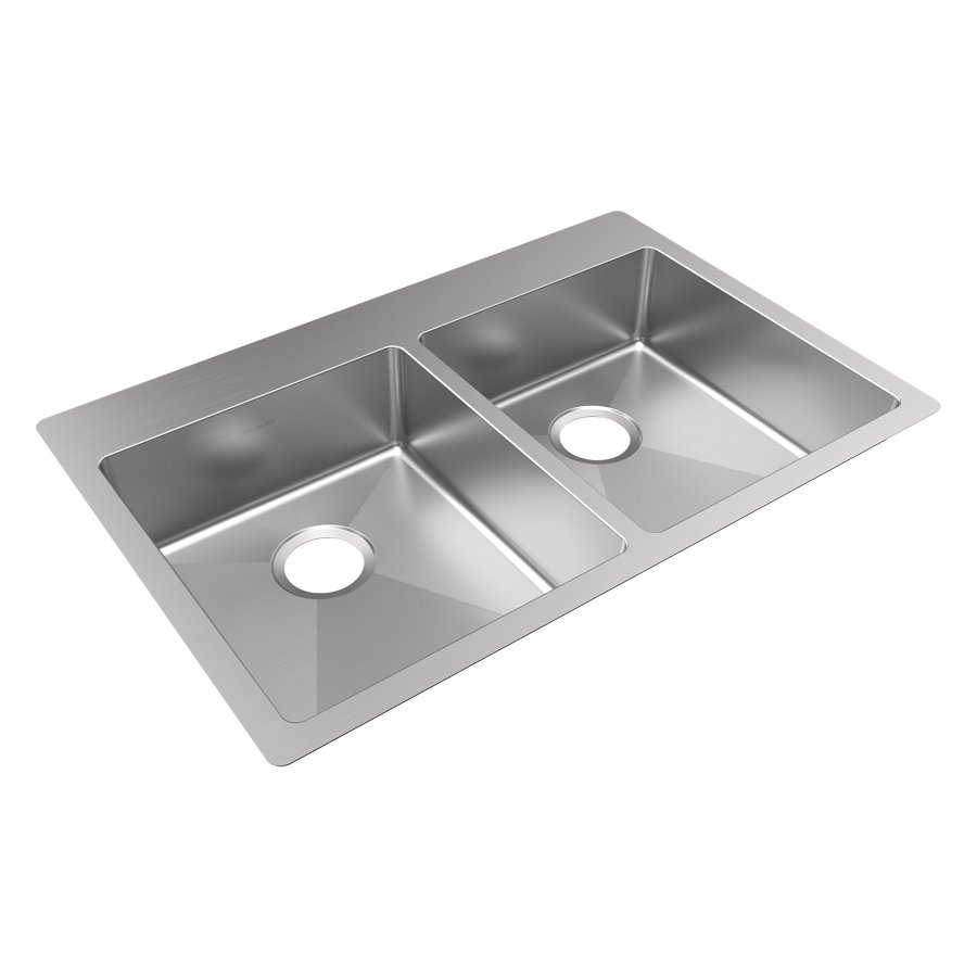 Crosstown® 18 Gauge Stainless Steel 33" x 22" x 6" Equal Double Bowl Dual Mount ADA Sink