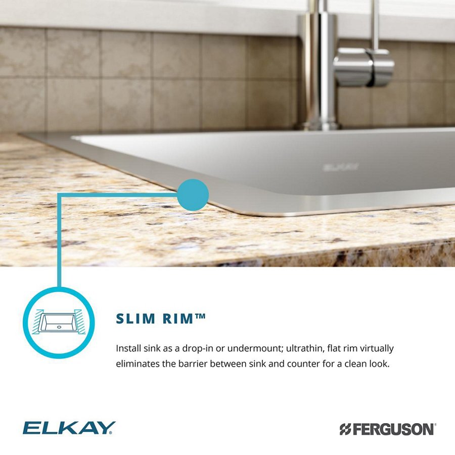 Ferguson Exclusive Crosstown® 33" x 22" x 9" Stainless Steel Double Bowl Dual Mount Sink Kit w/ Aqua Divide