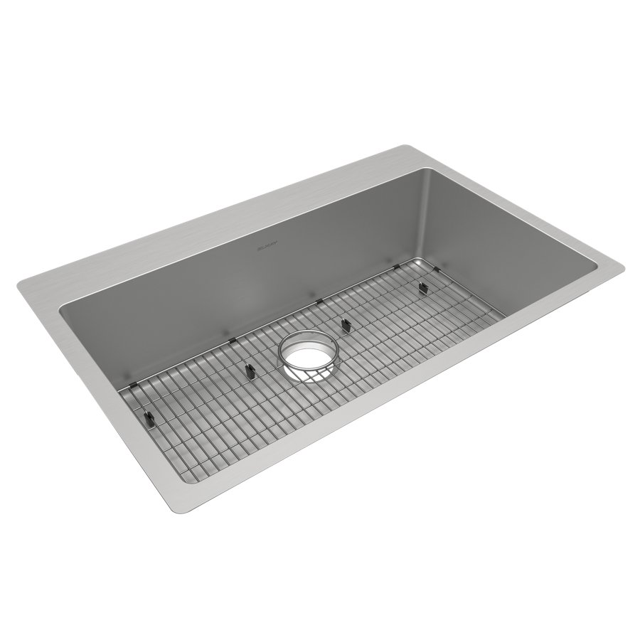 Crosstown® 18 Gauge Stainless Steel 33" x 22" x 9" Single Bowl Dual Mount Sink Kit