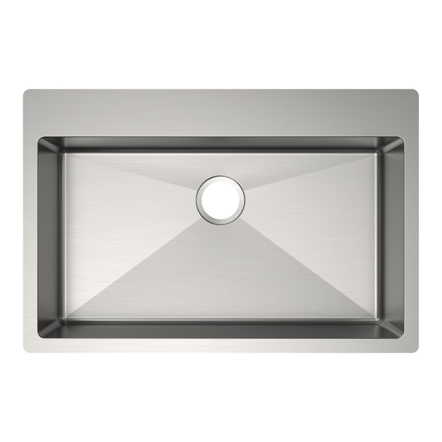 Crosstown® 18 Gauge Stainless Steel 33" x 22" x 6" Single Bowl Dual Mount ADA Sink
