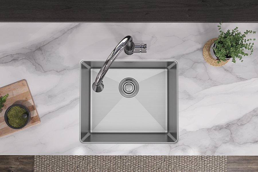 Crosstown® 16 Gauge Stainless Steel 21-1/2" x 18-1/2" x 10" Single Bowl Undermount Sink