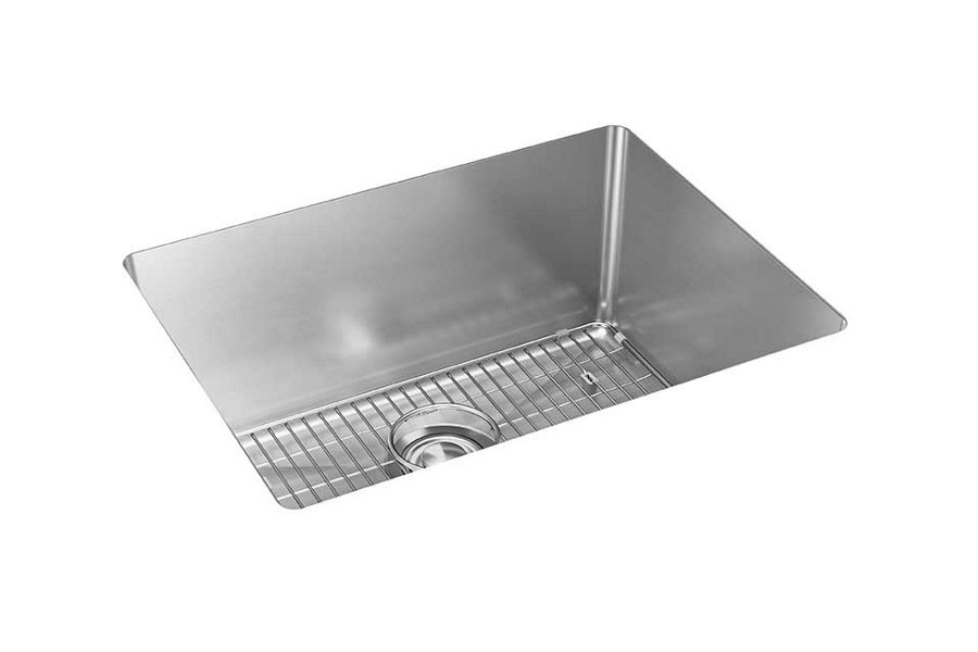 Crosstown® 16 Gauge Stainless Steel 23-1/2" x 18-1/4" x 10" Single Bowl Undermount Sink Kit