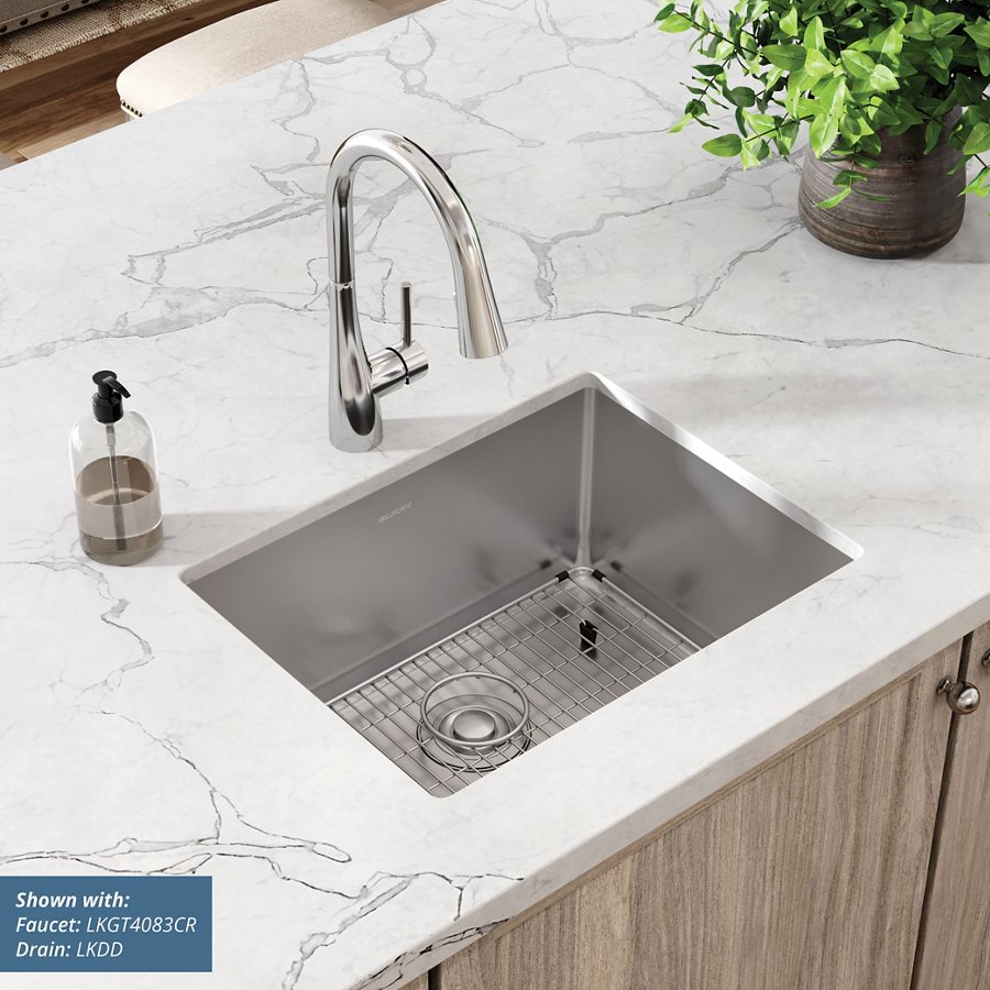Crosstown® 16 Gauge Stainless Steel 23-1/2" x 18-1/4" x 10" Single Bowl Undermount Sink Kit