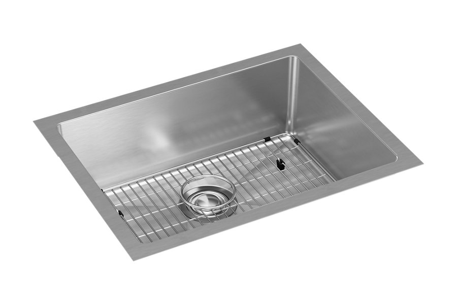Crosstown® 16 Gauge Stainless Steel 23-1/2" x 18-1/4" x 8" Single Bowl Undermount Sink Kit