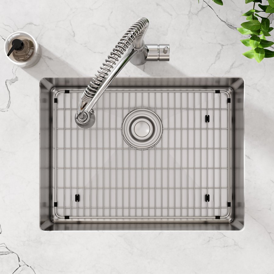Crosstown® 16 Gauge Stainless Steel 23-1/2" x 18-1/4" x 8" Single Bowl Undermount Sink Kit