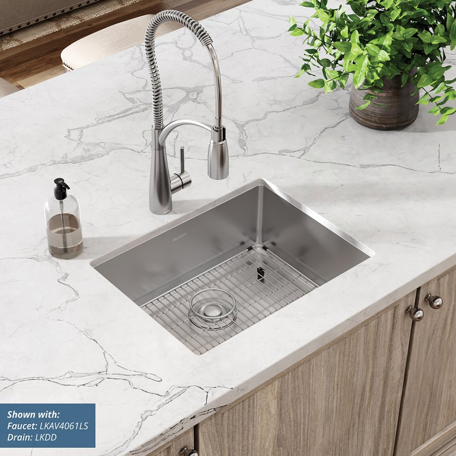 Crosstown® 16 Gauge Stainless Steel 23-1/2" x 18-1/4" x 8" Single Bowl Undermount Sink Kit