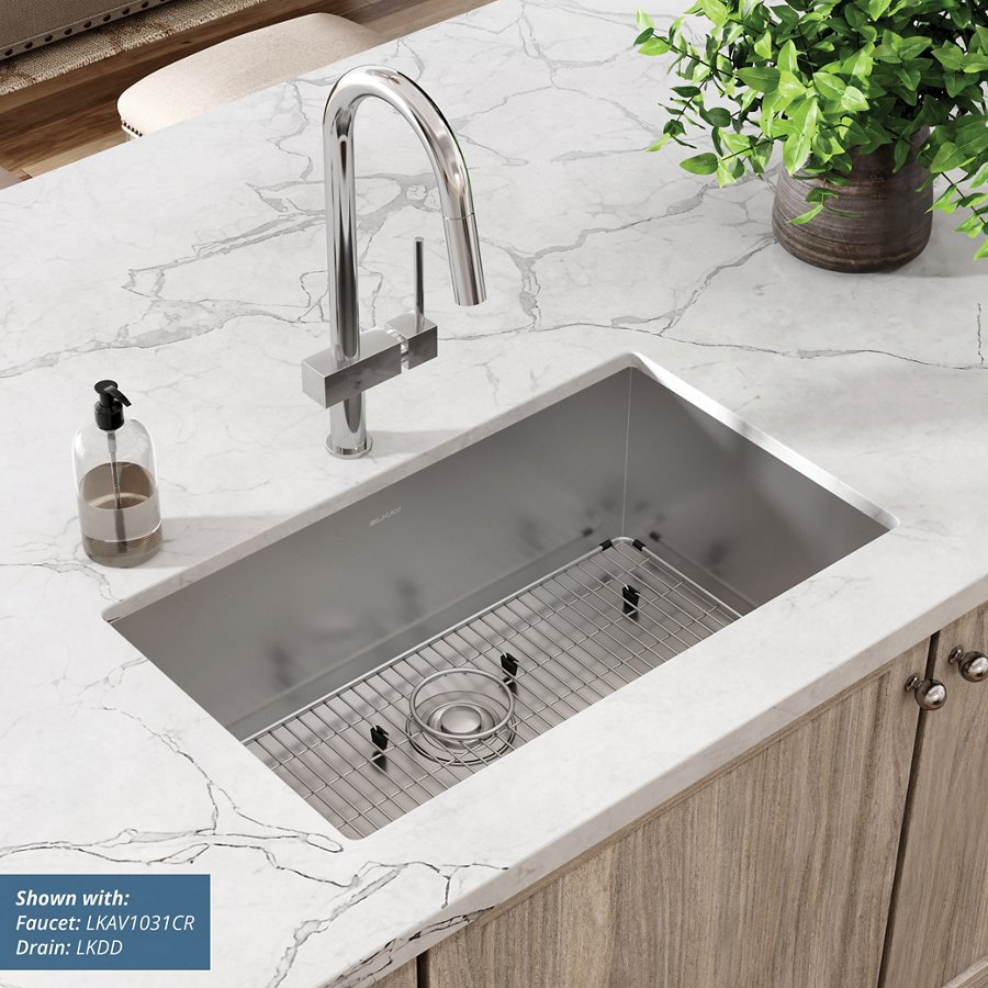 Crosstown® 16 Gauge Stainless Steel 30-1/2" x 18-1/2" x 10" Single Bowl Undermount Sink Kit
