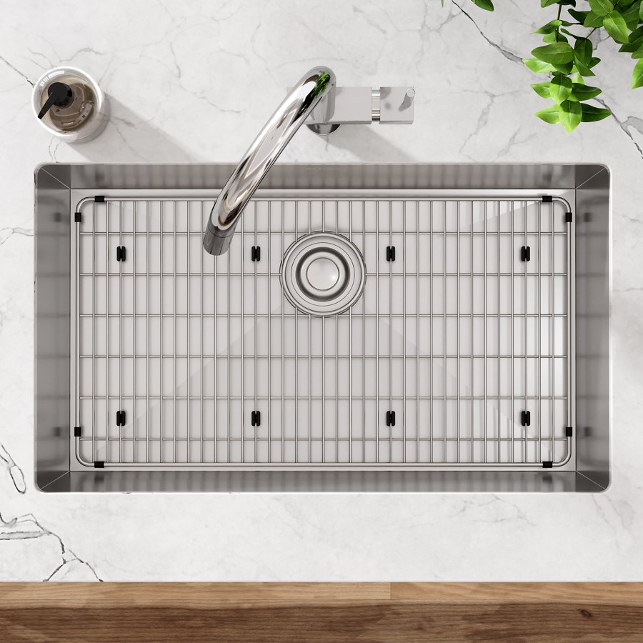 Crosstown® 16 Gauge Stainless Steel 30-1/2" x 18-1/2" x 10" Single Bowl Undermount Sink Kit