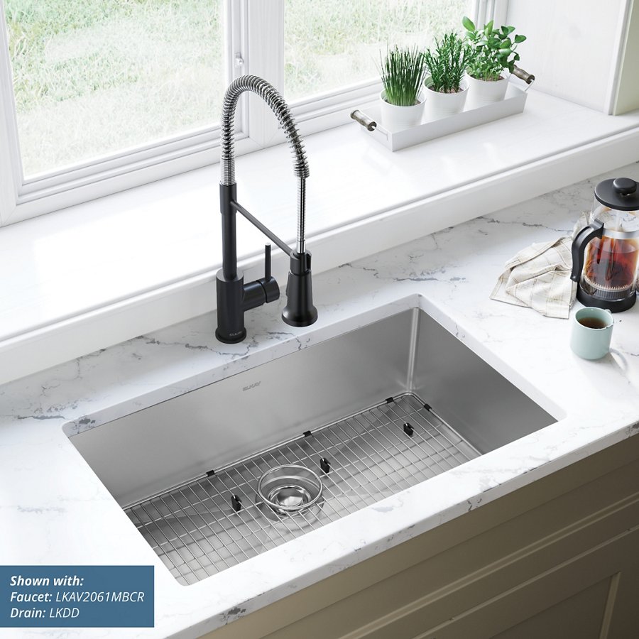 Crosstown® 16 Gauge Stainless Steel 30-1/2" x 18-1/2" x 8" Single Bowl Undermount Sink Kit