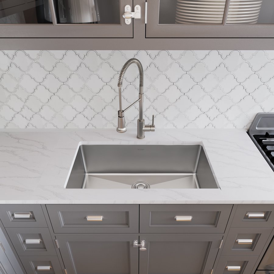 Crosstown® 16 Gauge Stainless Steel 32-1/2" x 18" x 10" Single Bowl Undermount Sink