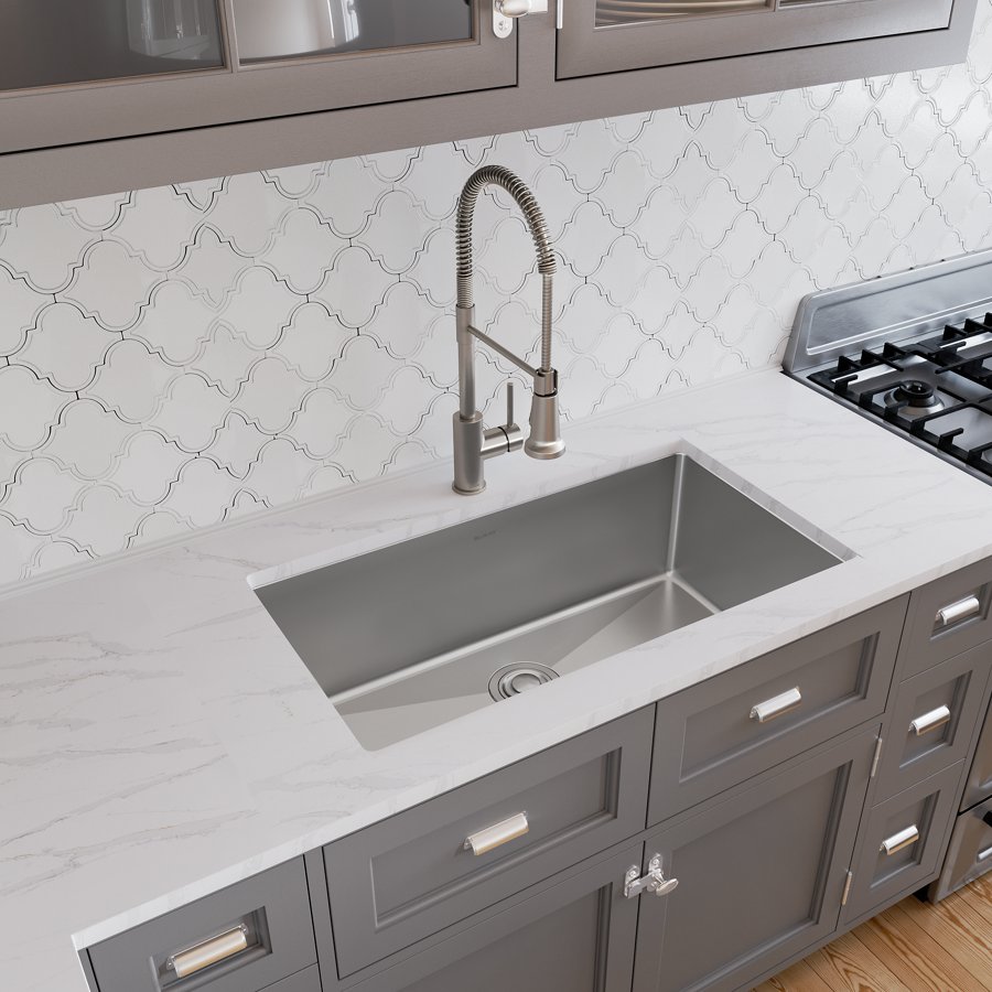 Crosstown® 16 Gauge Stainless Steel 32-1/2" x 18" x 10" Single Bowl Undermount Sink
