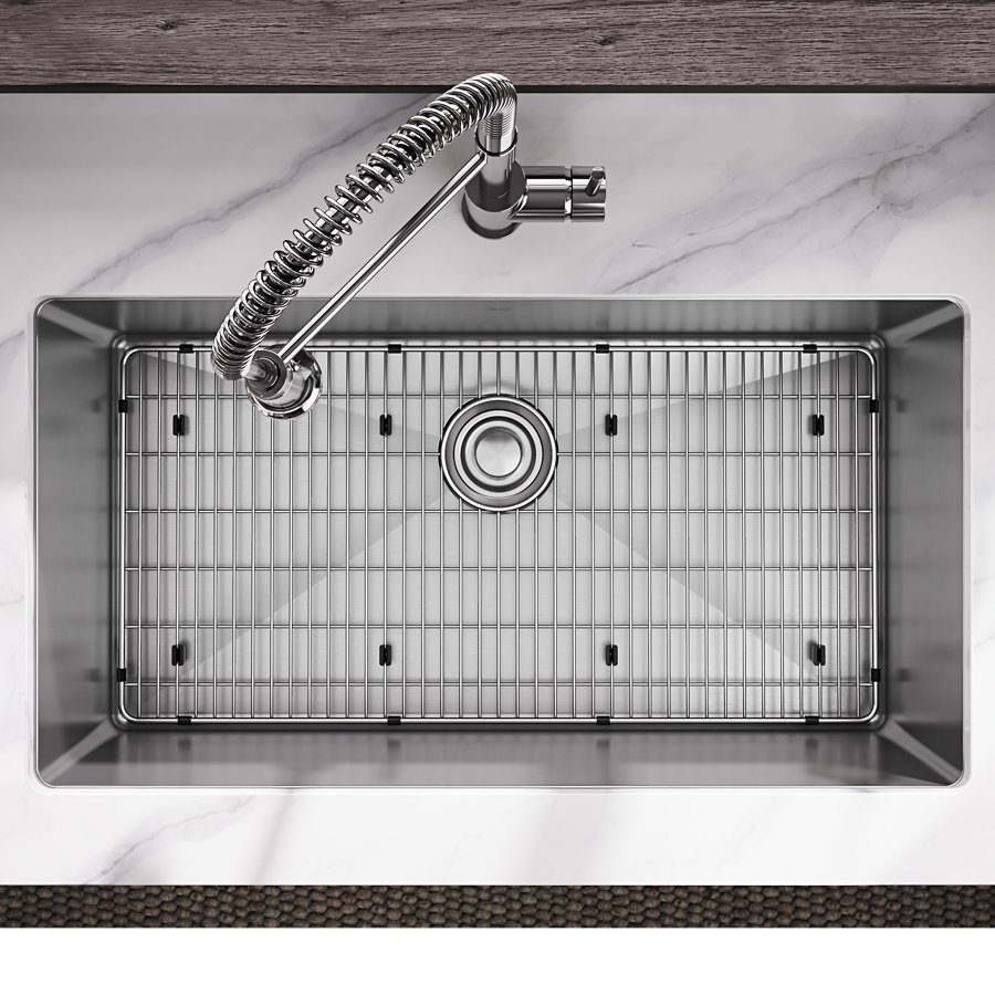 Crosstown® 16 Gauge Stainless Steel 32-1/2" x 18" x 10" Single Bowl Undermount Sink Kit with Faucet