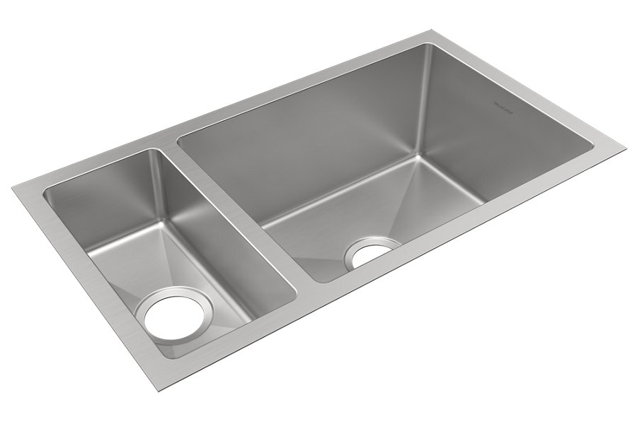 Crosstown® 16 Gauge Stainless Steel 32-1/4" x 18-1/4" x 10" 30/70 Double Bowl Undermount Sink