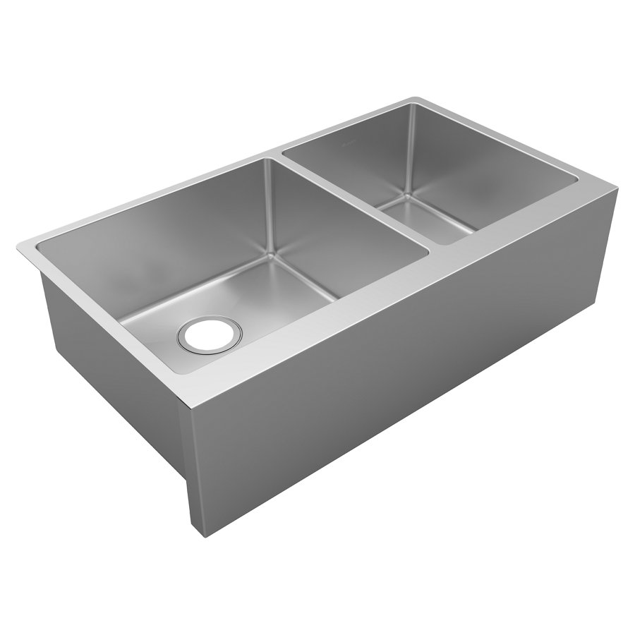Crosstown® 16 Gauge Stainless Steel 35-7/8" x 20-1/4" x 9" Double Bowl Tall Farmhouse Sink