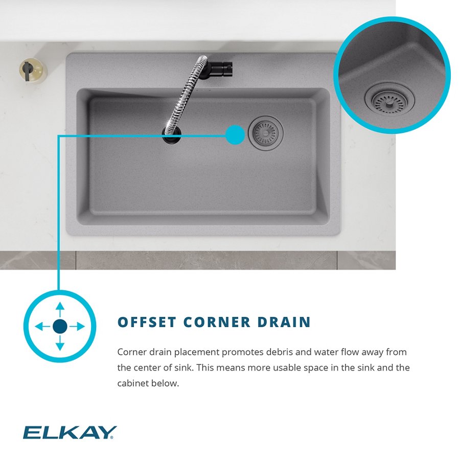 Quartz Classic® 33" x 22" x 9-1/2" Single Bowl Drop-in Sink
