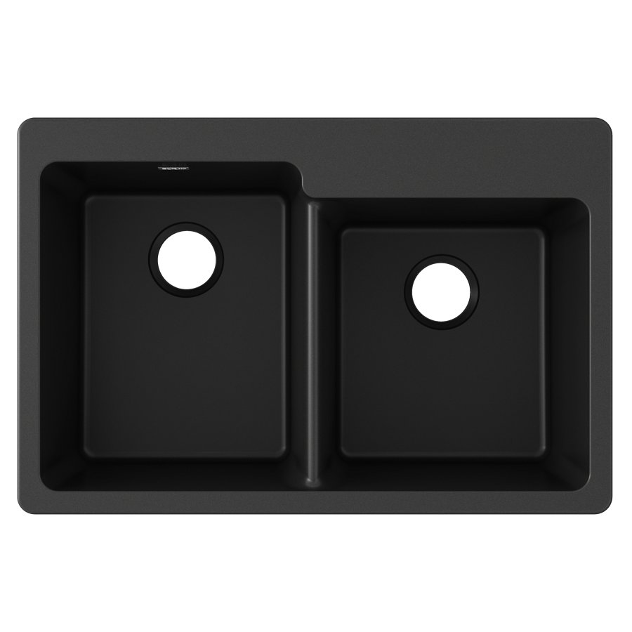 Quartz Classic® 33" x 22" x 9-1/2" Offset Double Bowl Drop-in Sink