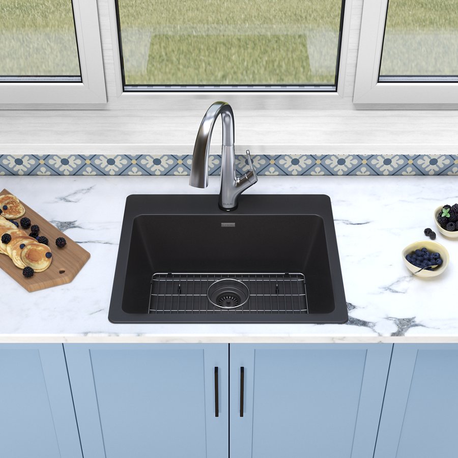 Quartz Classic® 25" x 22" x 9-1/2" Single Bowl Drop-in Sink Kit with Filtered Faucet