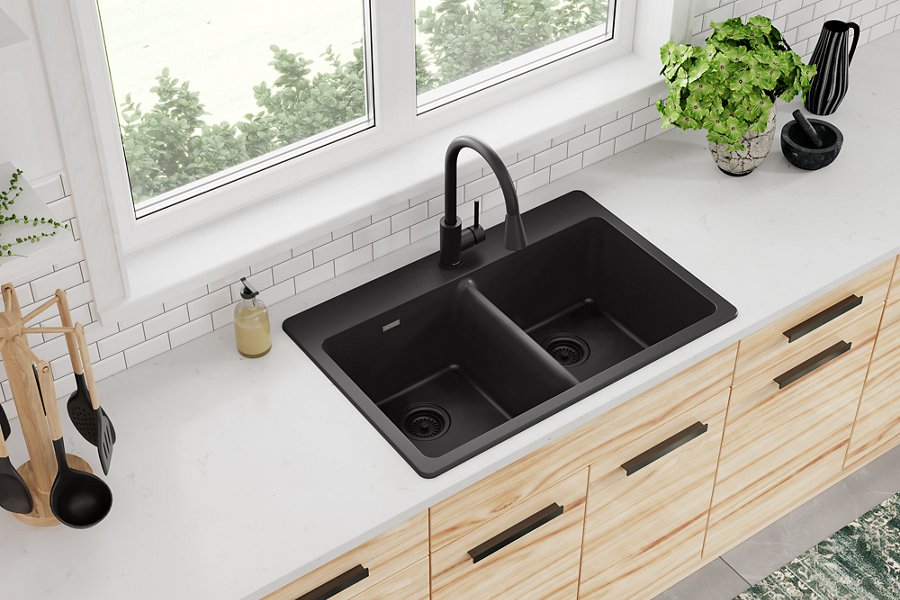 Quartz Classic® 33" x 22" x 9-1/2" Equal Double Bowl Drop-in Sink