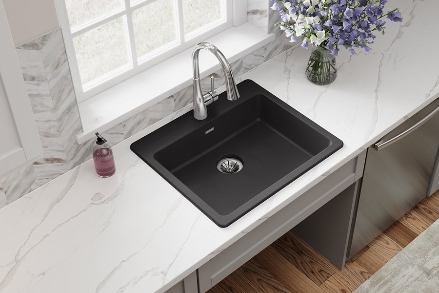 Quartz Classic® 25" x 22" x 5-1/2" Single Bowl Drop-in ADA Sink with Perfect Drain®