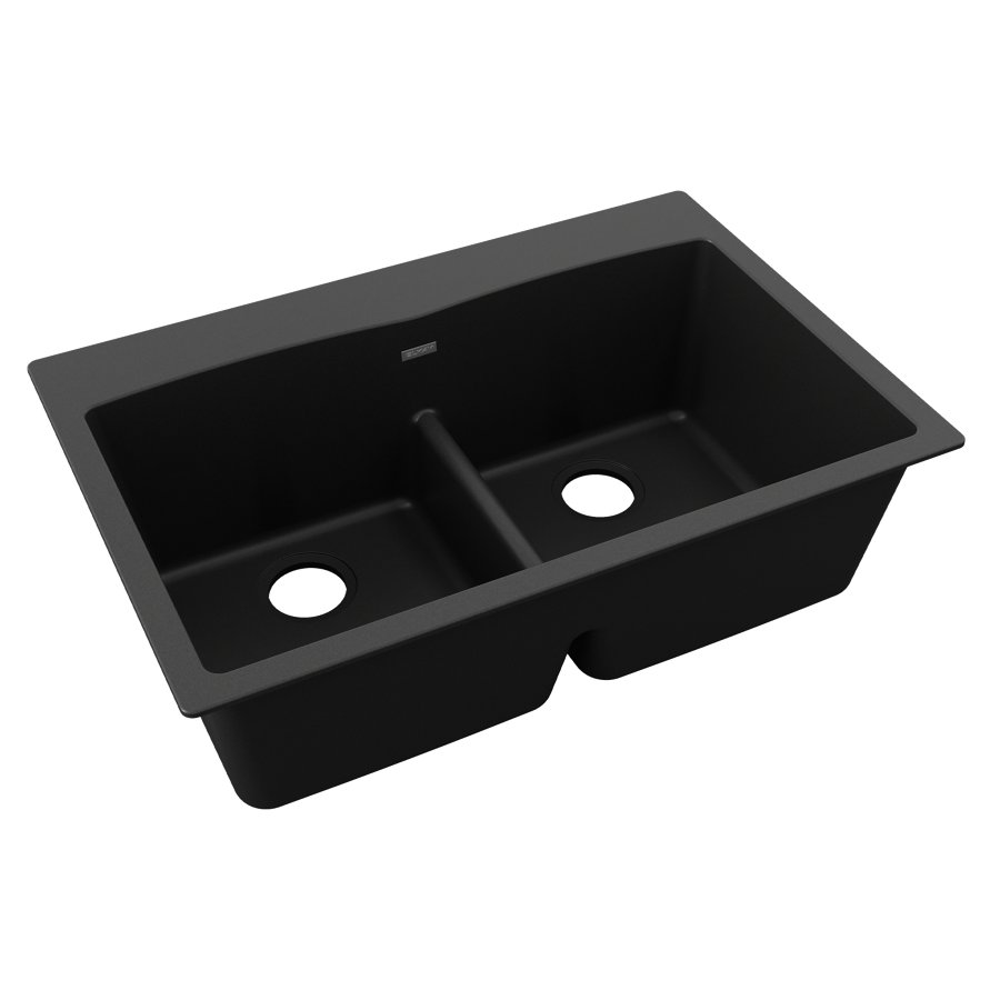 Quartz Classic® 33" x 22" x 10" Equal Double Bowl Drop-in Sink with Aqua Divide