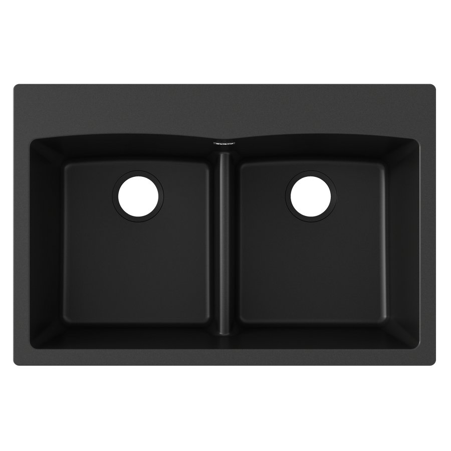 Quartz Classic® 33" x 22" x 10" Equal Double Bowl Drop-in Sink with Aqua Divide