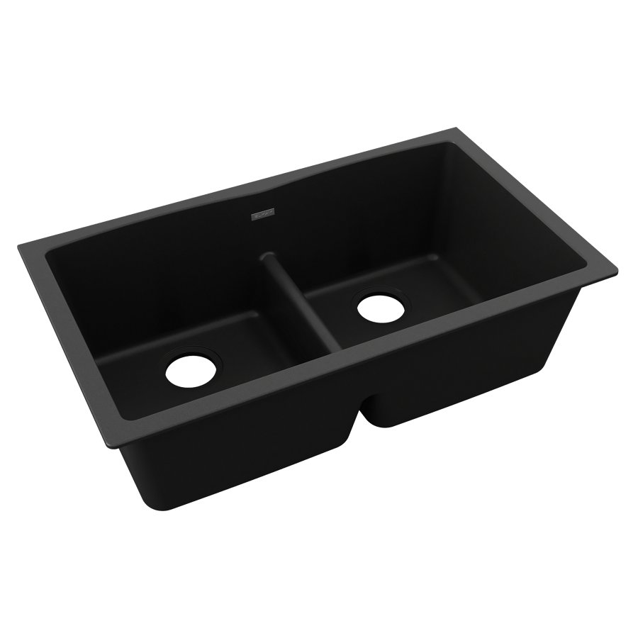 Quartz Classic® 33" x 19" x 10" Equal Double Bowl Undermount Sink with Aqua Divide