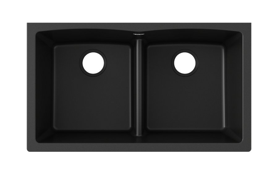 Quartz Classic® 33" x 19" x 10" Equal Double Bowl Undermount Sink with Aqua Divide