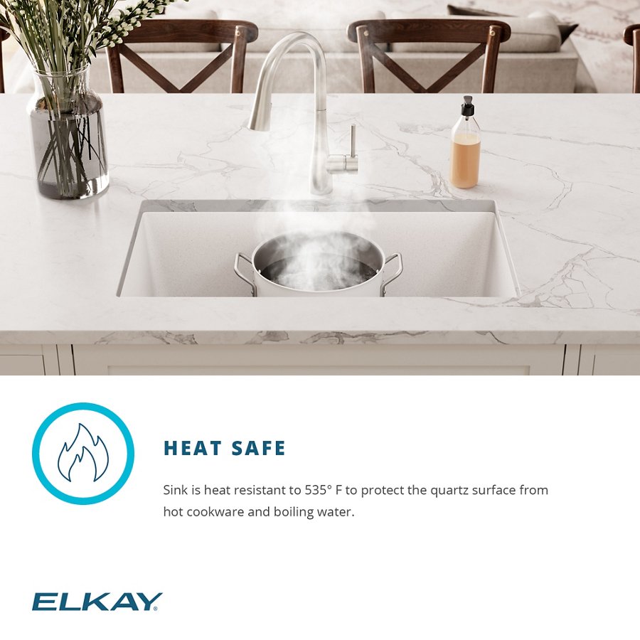 Quartz Classic® 33" x 19" x 10" Equal Double Bowl Undermount Sink with Aqua Divide