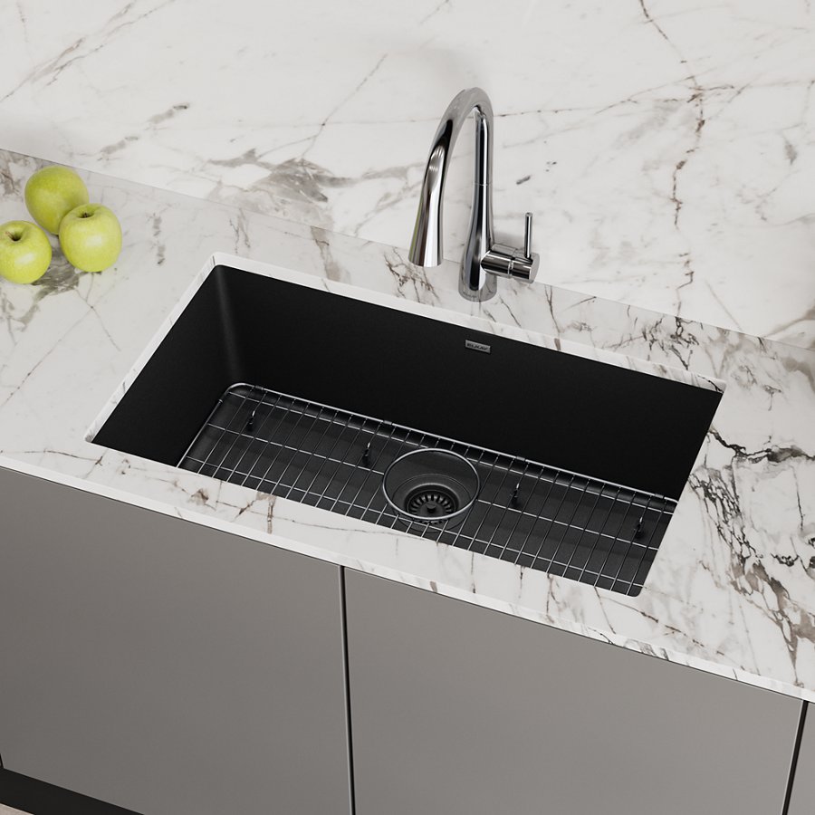 Quartz Classic® 33" x 18-7/16" x 9-7/16" Single Bowl Undermount Sink Kit
