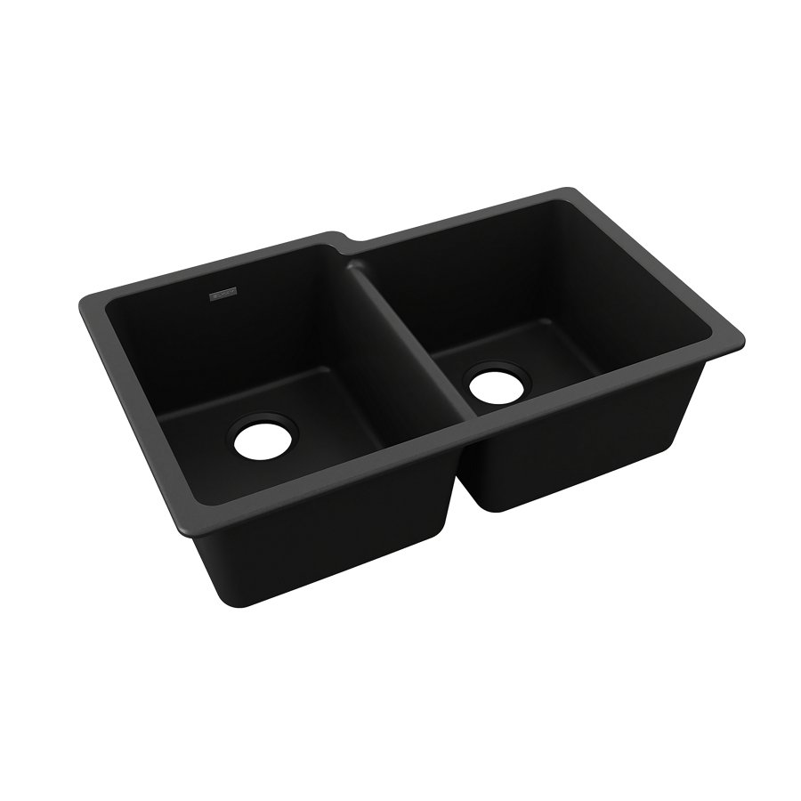 Quartz Classic® 33" x 20-1/2" x 9-1/2" Offset Double Bowl Undermount Sink