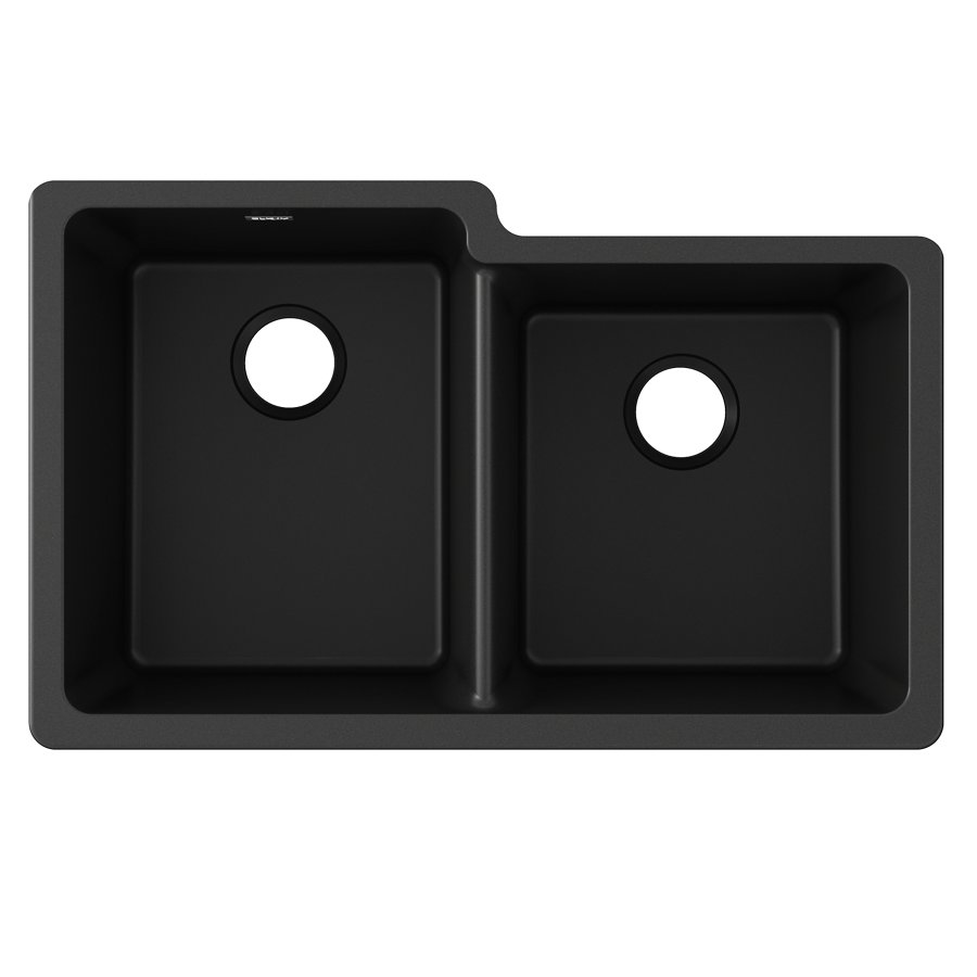 Quartz Classic® 33" x 20-1/2" x 9-1/2" Offset Double Bowl Undermount Sink