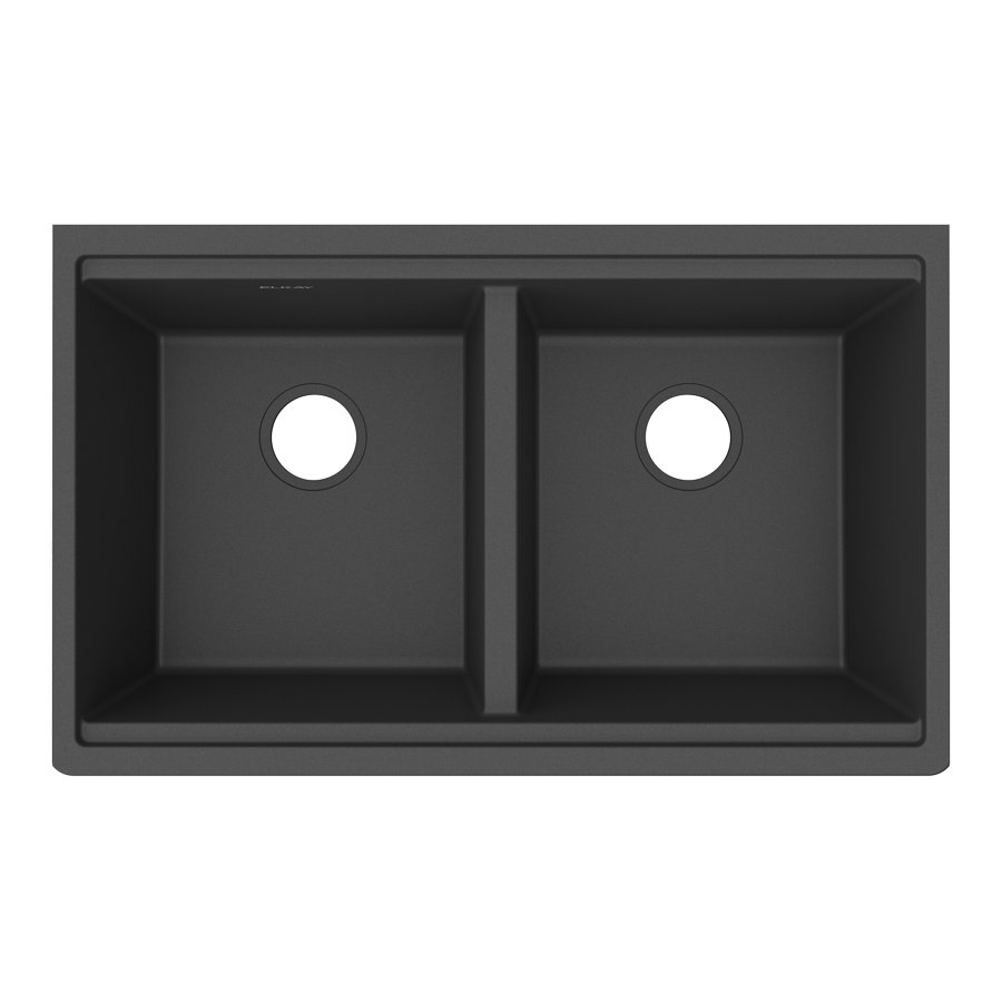 Quartz Classic® 33" x 22" x 9-1/2" Equal Double Bowl Undermount Workstation Sink Kit