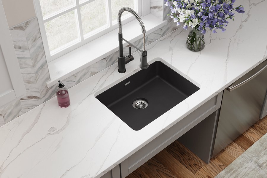 Quartz Classic® 25" x 18-1/2" x 5-1/2" Single Bowl Undermount ADA Sink with Perfect Drain®