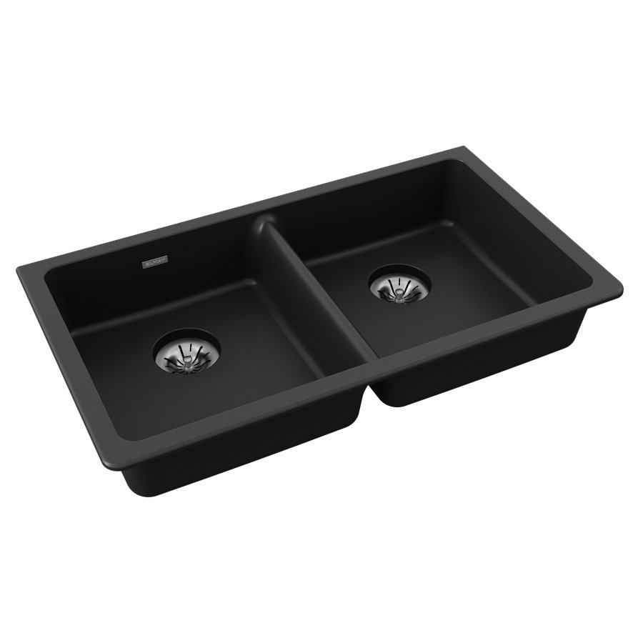 Quartz Classic® 33" x 18-1/2" x 5-1/2" Double Bowl Undermount ADA Sink with Perfect Drain®