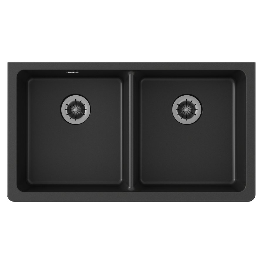 Quartz Classic® 33" x 18-1/2" x 5-1/2" Double Bowl Undermount ADA Sink with Perfect Drain®