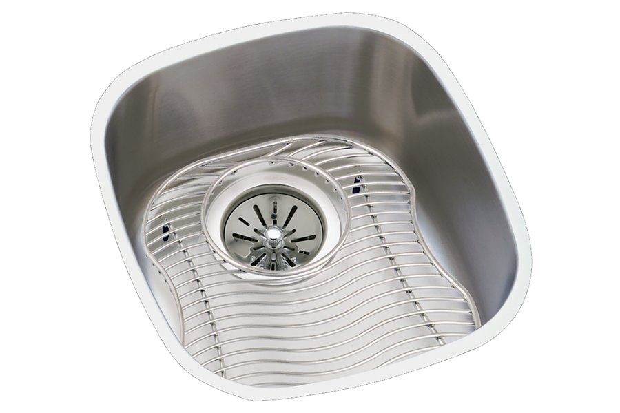 Lustertone® Classic Stainless Steel 14-1/4" x 15-3/4" x 5-15/16" Single Bowl Undermount Sink Kit