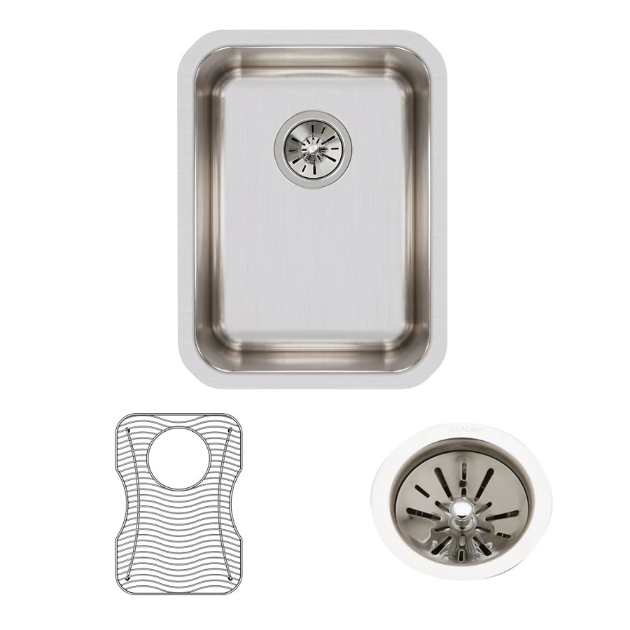 Lustertone® Classic Stainless Steel 14" x 18-1/2" x 7-7/8" Single Bowl Undermount Sink Kit
