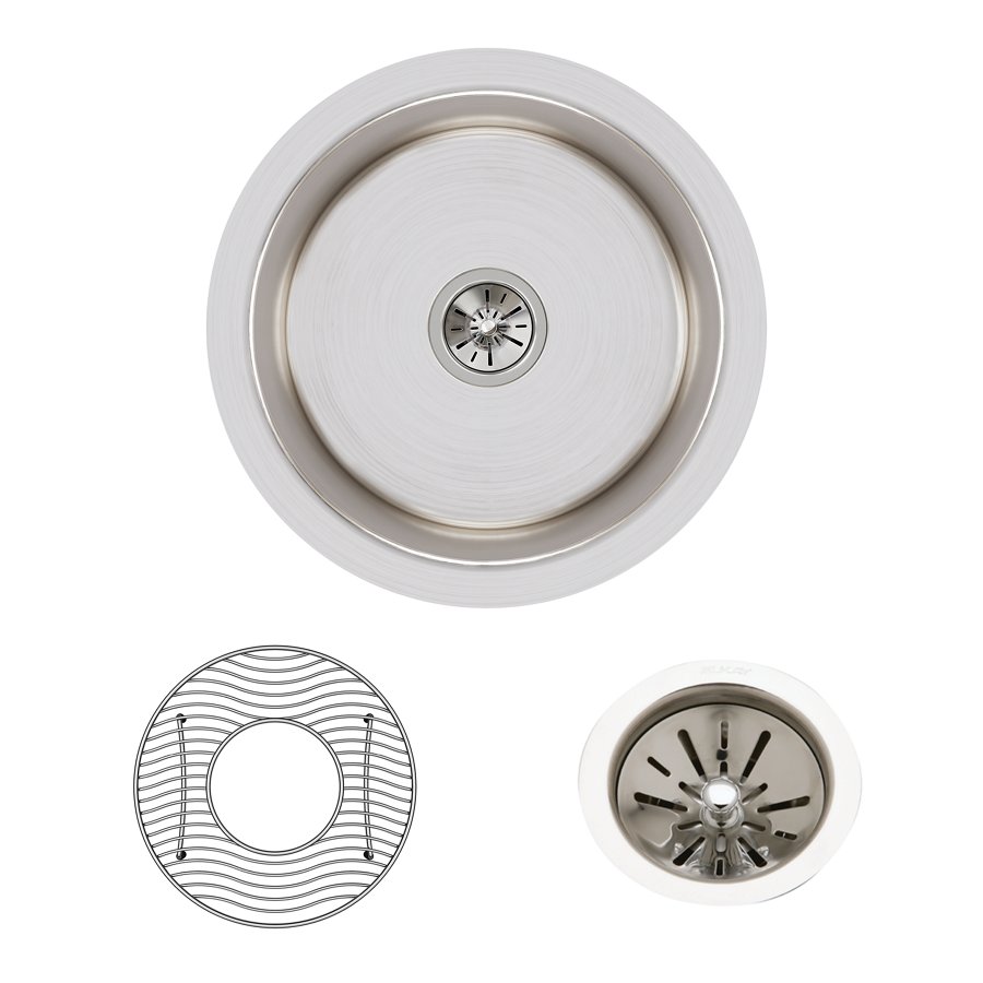Lustertone® Classic Stainless Steel 14-3/8" x 14-3/8" x 6" Single Bowl Undermount Sink Kit