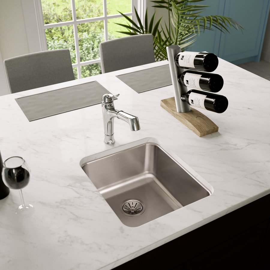 Lustertone® Classic Stainless Steel 16" x 18-1/2" x 7-7/8" Single Bowl Undermount Sink