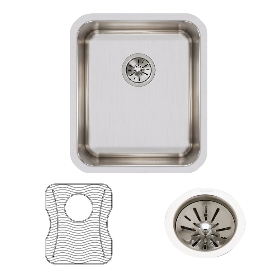 Lustertone® Classic Stainless Steel 16" x 18-1/2" x 7-7/8" Single Bowl Undermount Sink Kit