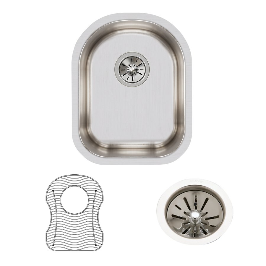 Lustertone® Classic Stainless Steel 14" x 17-1/2" x 7-1/2" Single Bowl Undermount Sink Kit