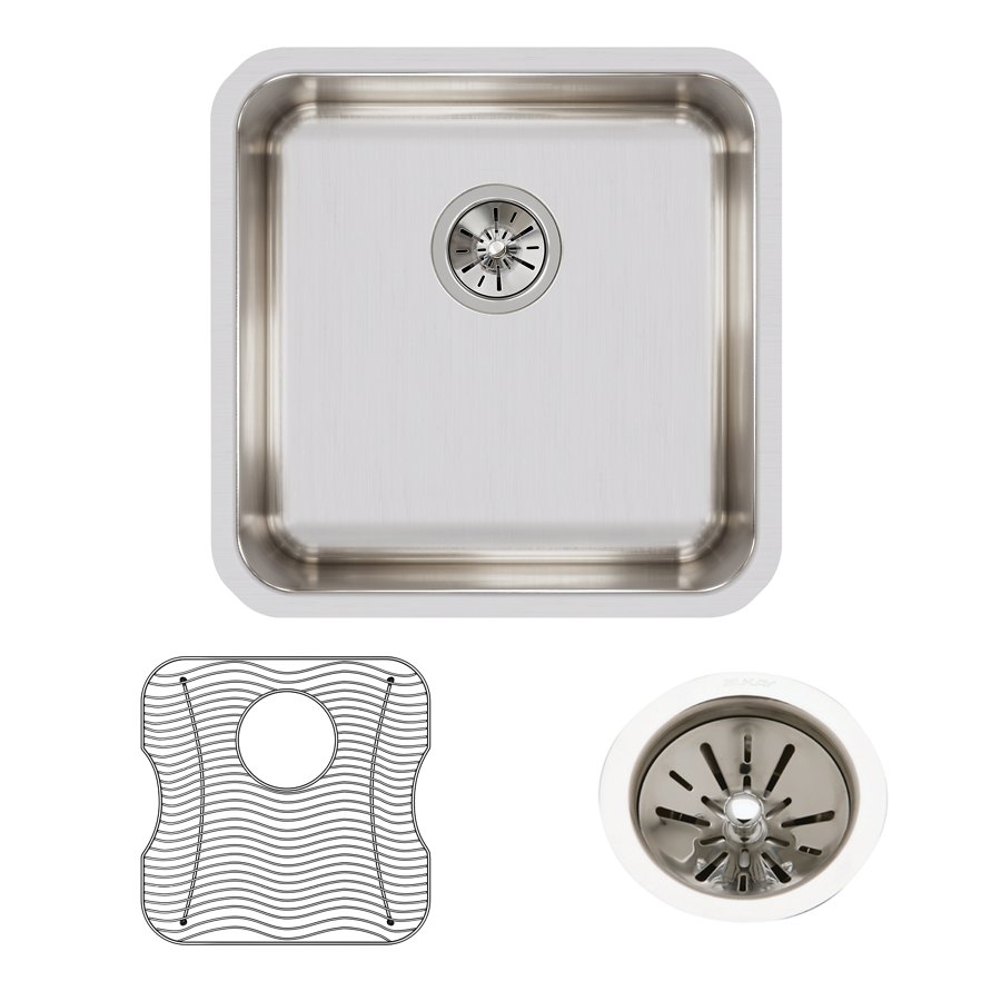 Lustertone® Classic Stainless Steel, 18-1/2" x 18-1/2" x 7-7/8" Single Bowl Undermount Sink Kit