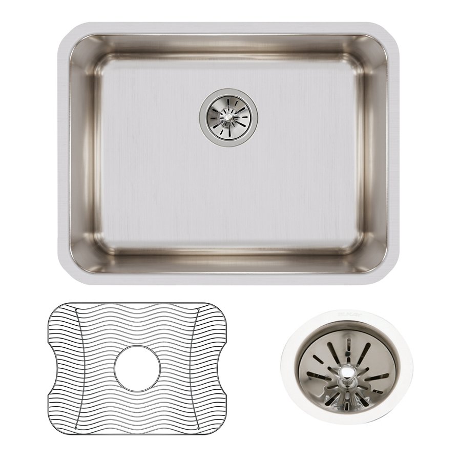Lustertone® Classic Stainless Steel 23-1/2" x 18-1/4" x 10" Single Bowl Undermount Sink Kit