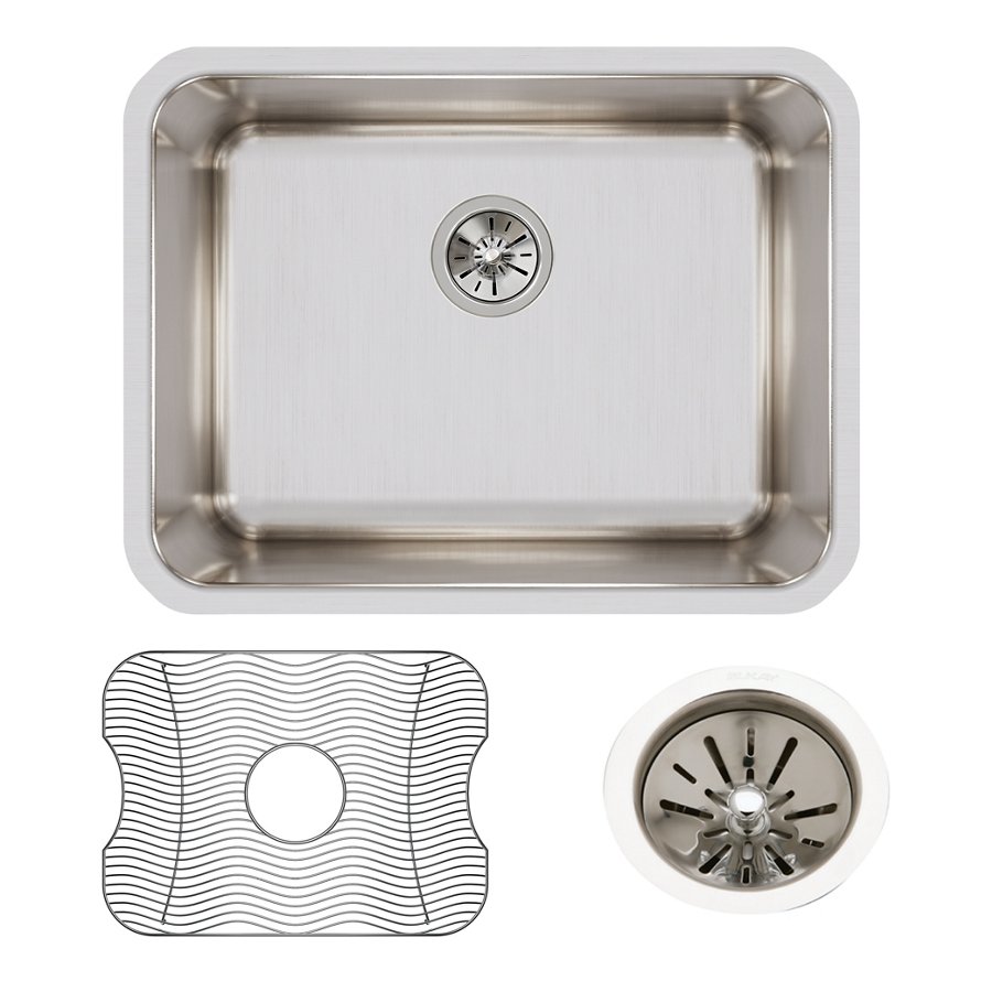 Lustertone® Classic Stainless Steel 23-1/2" x 18-1/4" x 7-1/2" Single Bowl Undermount Sink Kit