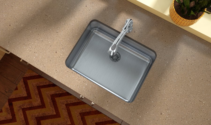 Lustertone® Classic Stainless Steel, 23-1/2" x 18-1/4" x 7-1/2" Single Bowl Undermount Sink with Perfect Drain®