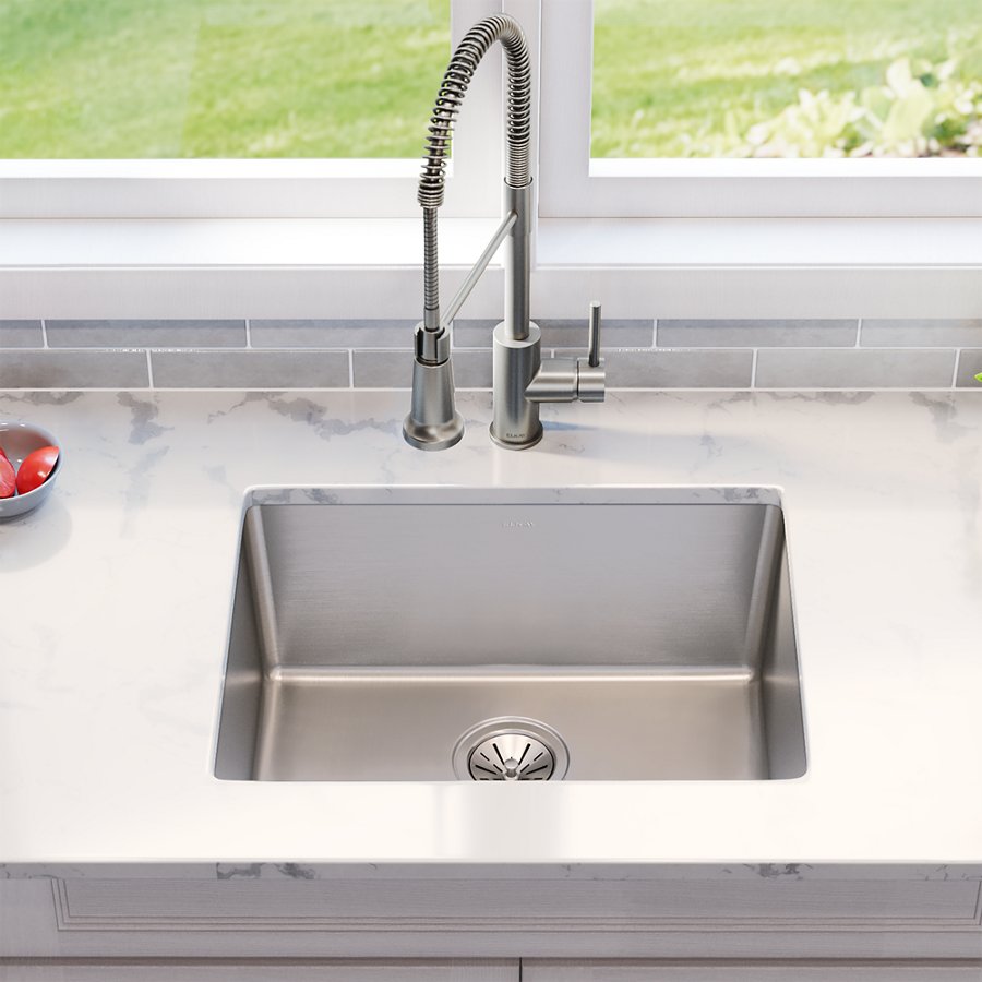 Lustertone Iconix® 18 Gauge Stainless Steel 23-1/2" x 18-1/4" x 9" Single Bowl Undermount Sink
