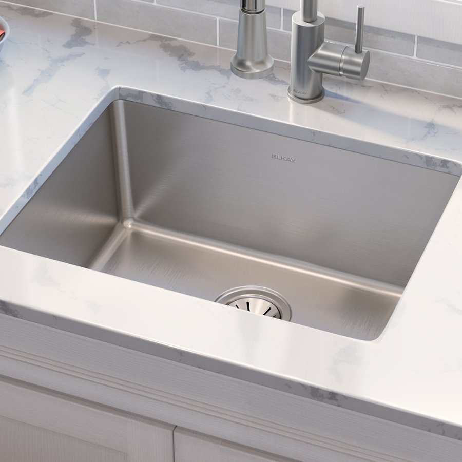 Lustertone Iconix® 18 Gauge Stainless Steel 23-1/2" x 18-1/4" x 9" Single Bowl Undermount Sink